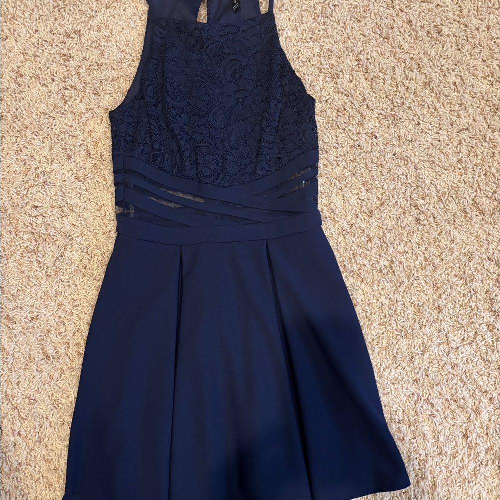 Navy Blue Lace Dress